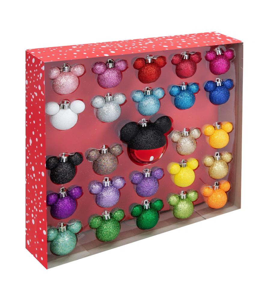 Set of 25 Glitter Mickey Baubles