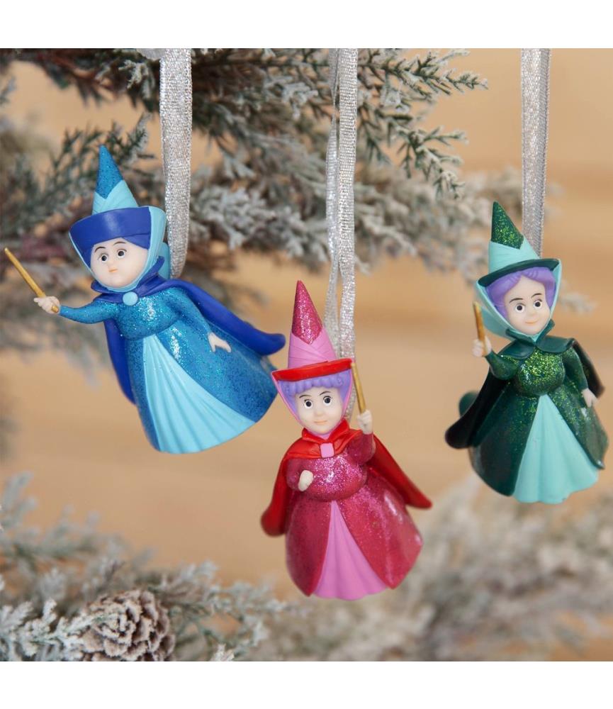 Disney Set of 3 Tree Decorations Merryweather, Flora & Fauna