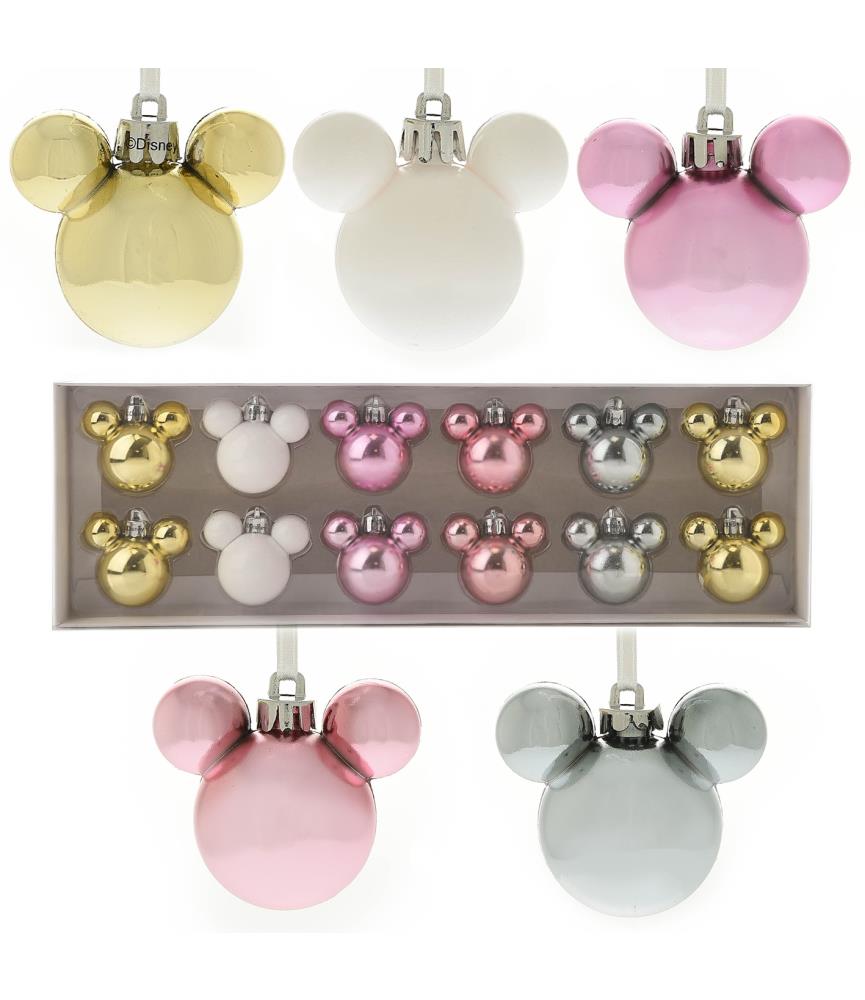 Set of 12 Mini Mickey Baubles Assorted