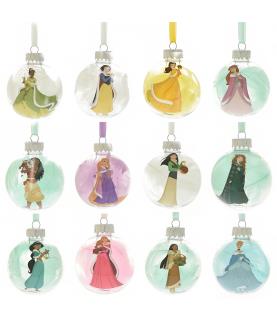 Set of 12 Feather Filled Princess Baubles