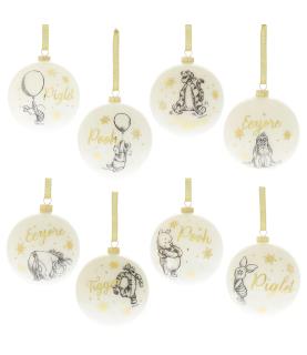 Set of 8 Winnie the Pooh Glitter Baubles