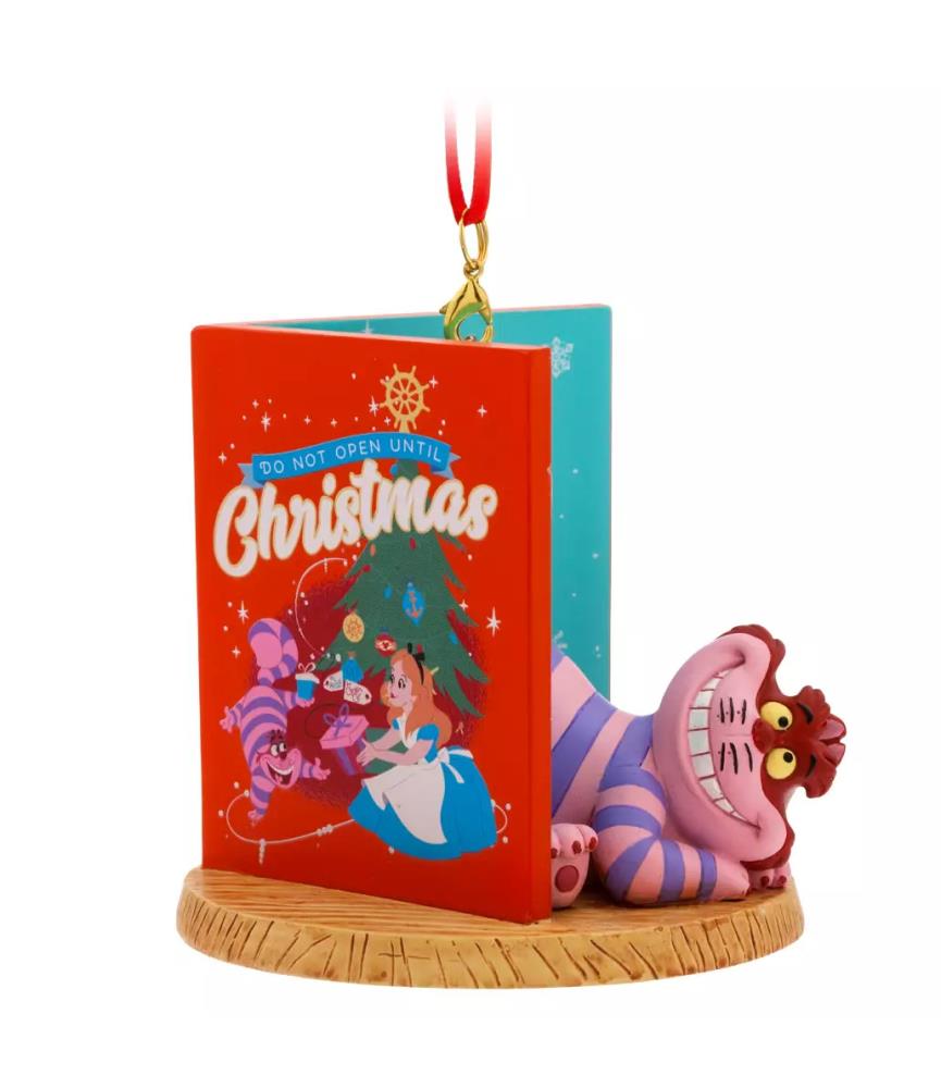 Cheshire Cat Festive Book Ornament, Alice in Wonderland