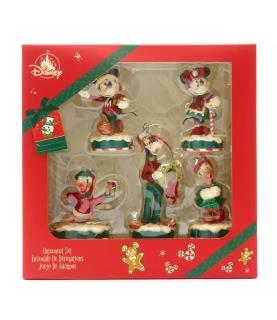 Mickey and Friends Vintage Christmas Hanging Ornaments, Set of 5
